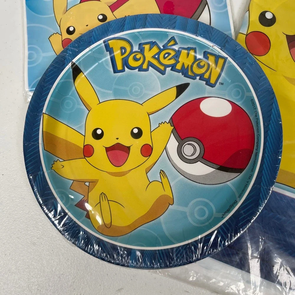 Pokemon Core Party Supplies Plates Loot Bags Tablecover‎ Pikachu Rowlet 2017
